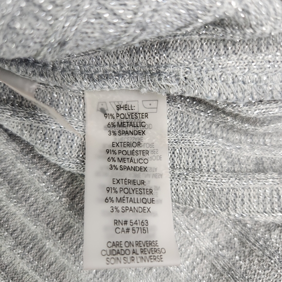 Calvin Klein Light Gray Ribbed Long Sleeve Top - Picture 13 of 14